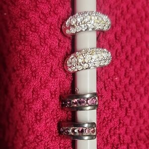 Elegant White and Pink Gemstone Earrings